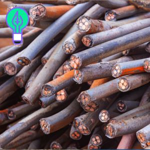 een close-up van een bosje koperkabels